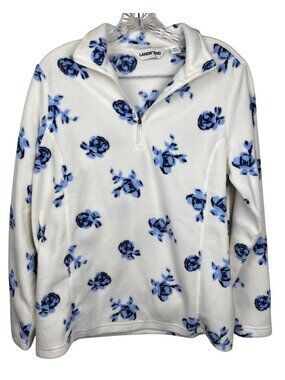 Lands' End Floral 1/4 Zip Fleece